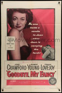 3j371 GOODBYE MY FANCY 1sh '51 no one holds a candle to Joan Crawford & Robert Young!