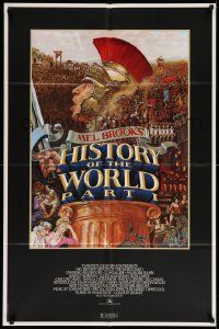 3j418 HISTORY OF THE WORLD PART I studio style 1sh '81 art of Roman soldier Mel Brooks by John Alvin