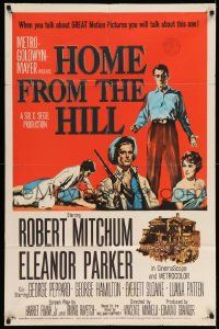 3j423 HOME FROM THE HILL 1sh '60 art of Robert Mitchum, Eleanor Parker & George Peppard!