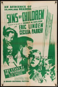 3j439 IN HIS STEPS 1sh R40s Charles M. Sheldon's Sins of Children, Eric Linden