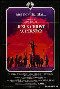 3j455 JESUS CHRIST SUPERSTAR 1sh '73 Andrew Lloyd Webber religious musical, borderless design!