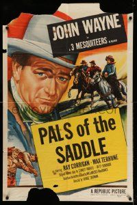 3j463 JOHN WAYNE 1sh 1953 great image of The Duke, Pals of the Saddle!
