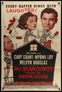 3j595 MR. BLANDINGS BUILDS HIS DREAM HOUSE 1sh R54 Cary Grant, Myrna Loy & Melvyn Douglas!