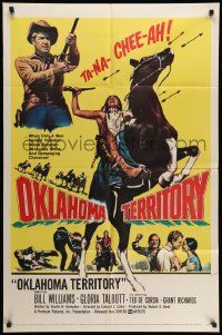 3j639 OKLAHOMA TERRITORY 1sh '60 only Bill Williams could silence the Cherokee vengeance cry!