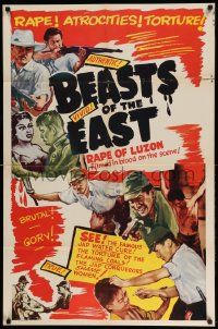 3j654 OUTRAGES OF THE ORIENT 1sh '48 Japanese WWII atrocities, Beasts of the East!