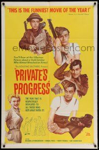 3j690 PRIVATE'S PROGRESS 1sh '56 John Boulting directed, Richard Attenborough, Dennis Price