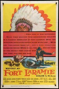 3j715 REVOLT AT FORT LARAMIE 1sh '56 John Dehner vs Sioux Indian massacre in Wyoming!