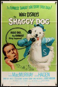 3j765 SHAGGY DOG 1sh R67 Disney, Fred MacMurray in the funniest sheep dog story ever told!