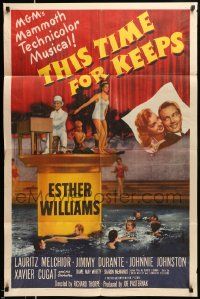 3j883 THIS TIME FOR KEEPS 1sh '47 sexiest swimmer Esther Williams, Xavier Cugat & His Orchestra!