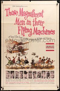3j885 THOSE MAGNIFICENT MEN IN THEIR FLYING MACHINES 1sh '65 great wacky art of early airplane!