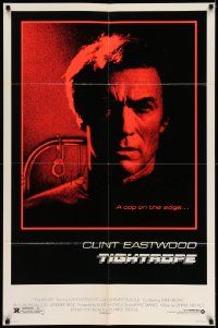 3j890 TIGHTROPE 1sh '84 Clint Eastwood is a cop on the edge, cool handcuff image!