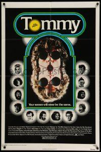 3j903 TOMMY 1sh '75 The Who, Roger Daltrey, rock & roll, cool mirror image & cast portraits!