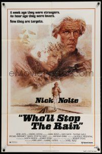 3j968 WHO'LL STOP THE RAIN 1sh '78 artwork of Nick Nolte & Tuesday Weld by Tom Jung!
