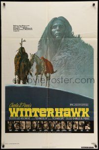 3j978 WINTERHAWK 1sh '75 Native American Michael Dante & Dawn Wells, art by Ralph McQuarrie!