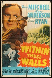 3j980 WITHIN THESE WALLS 1sh '45 Thomas Mitchell, Mary Anderson, Eddie Ryan, prison escape!