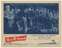 3k075 3:10 TO YUMA TC '57 different image of Glenn Ford & co-stars lined up at bar, Elmore Leonard