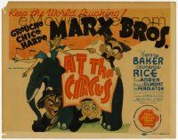 3k103 AT THE CIRCUS TC '39 wonderful Hirschfeld art of The Marx Bros, Groucho, Chico & Harpo, rare!