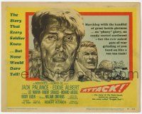 3k105 ATTACK TC '56 art of WWII soldiers Lee Marvin, Jack Palance & Richard Jaeckel!