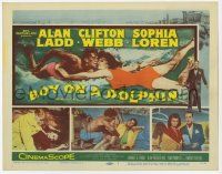 3k140 BOY ON A DOLPHIN TC '57 great art & photos of divers Alan Ladd & sexiest Sophia Loren!