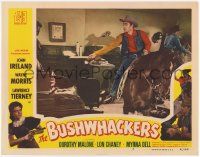 3k611 BUSHWHACKERS LC #3 '52 Jack Elam riding horse inside of newspaper office, Dorothy Malone!