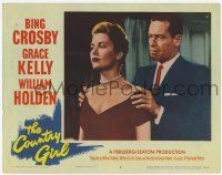 3k630 COUNTRY GIRL LC #3 '54 close up of William Holden holding Grace Kelly's shoulders!