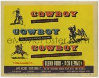 3k184 COWBOY TC '58 Glenn Ford & Jack Lemmon, no corn, no cliches, it's really the West!