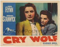 3k632 CRY WOLF LC #4 '47 close up of pretty Barbara Stanwyck & Geraldine Brooks!
