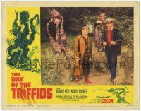 3k637 DAY OF THE TRIFFIDS LC #6 '62 Howard Keel standing with rifle with plant aliens behind him!