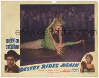 3k644 DESTRY RIDES AGAIN LC R50 men in bar watch Marlene Dietrich in catfight with Una Merkel!