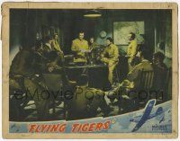 3k683 FLYING TIGERS LC '42 John Carroll & room of men watch John Wayne giving orders at meeting!