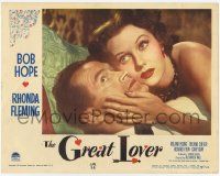 3k706 GREAT LOVER LC #1 '49 best romantic close up of Bob Hope & sexy Rhonda Fleming!