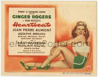 3k227 HEARTBEAT TC '46 great full length close up of super sexy Ginger Rogers showing legs!