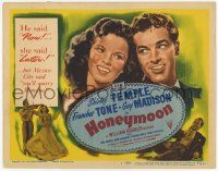 3k234 HONEYMOON TC '47 great artwork of newlyweds Shirley Temple & Guy Madison in Mexico!