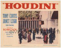 3k723 HOUDINI LC #5 '53 crowd watches Tony Curtis in locked chest dropped in frozen lake!