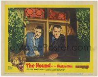 3k724 HOUND OF THE BASKERVILLES LC #5 '59 close up of Christopher Lee & Andre Morell at window!