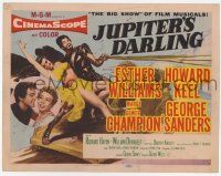 3k272 JUPITER'S DARLING TC '55 great art of sexy Esther Williams & Howard Keel on chariot!