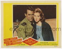 3k758 KISS THEM FOR ME LC #7 '57 romantic close up of Cary Grant & pretty Suzy Parker!