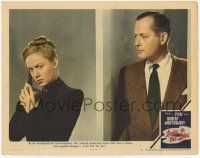 3k763 LADY IN THE LAKE LC #7 '47 c/u of Robert Montgomery eavesdropping on Audrey Totter w/ phone!