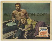 3k778 LIFEBOAT LC '43 Alfred Hitchcock, close up of exhausted Tallulah Bankhead & John Hodiak!