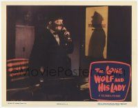 3k783 LONE WOLF & HIS LADY LC #5 '49 c/u of Ron Randell in shadows w/phone + silhouette on door!