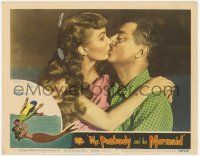 3k816 MR. PEABODY & THE MERMAID LC #6 '48 best c/u of William Powell kissing mermaid Ann Blyth!