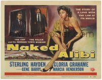3k338 NAKED ALIBI TC '54 full-length art of sexy Gloria Grahame, Sterling Hayden & Gene Barry!