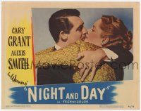 3k833 NIGHT & DAY LC '46 best c/u of Cary Grant as composer Cole Porter kissing Alexis Smith!