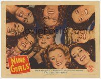3k839 NINE GIRLS LC '44 Evelyn Keyes & other eight beautiful girls are murder suspects, great c/u!