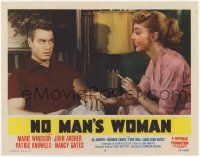 3k841 NO MAN'S WOMAN LC #6 '55 sleazy bad girl Marie Windsor w/cigarette flirts with Richard Crane!