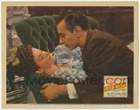 3k843 NOB HILL LC '45 close up of George Raft about to kiss pretty Joan Bennett laying on couch!