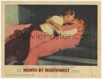 3k032 NORTH BY NORTHWEST LC #3 '59 Cary Grant & Eva Marie Saint kissing in train's upper berth!