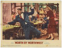 3k031 NORTH BY NORTHWEST LC #8 '59 Alfred Hitchcock, Eva Marie Saint shoots at Cary Grant in cafe!