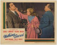 3k846 NOTHING SACRED LC '37 Walter Connolly watches Carole Lombard punch Fredric March in the jaw!