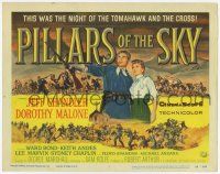 3k359 PILLARS OF THE SKY TC '56 soldier Jeff Chandler & pretty Dorothy Malone fight Indians!
